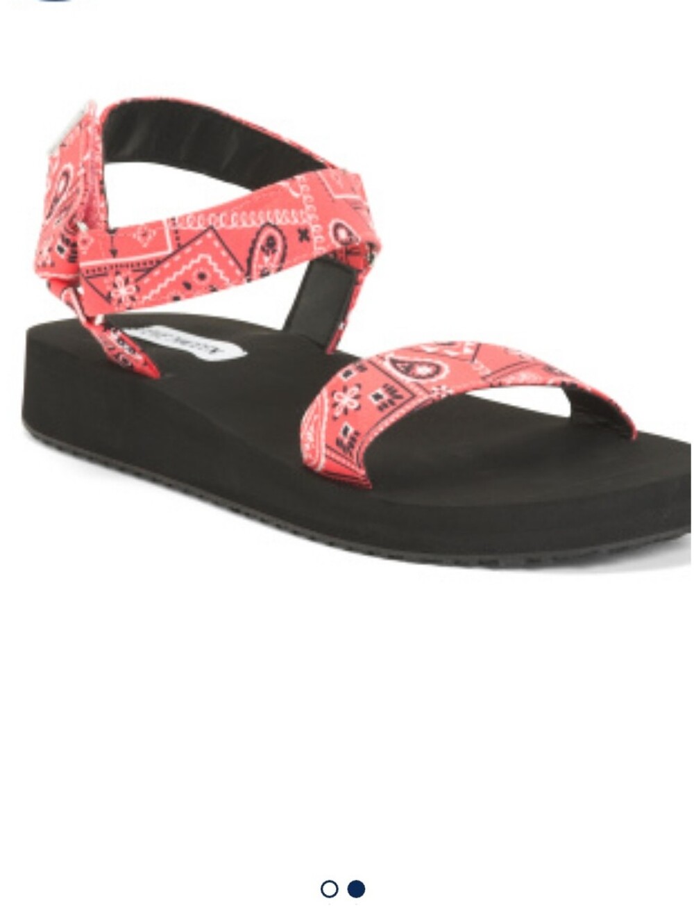 Steve Madden Coral Bandana Strap Sandal with Black Footbed